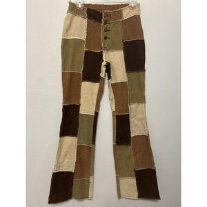 Zana Di Wide Corduroy Vintage Patchwork Flare 7 Pants Hippie Festival Y2K 90s
